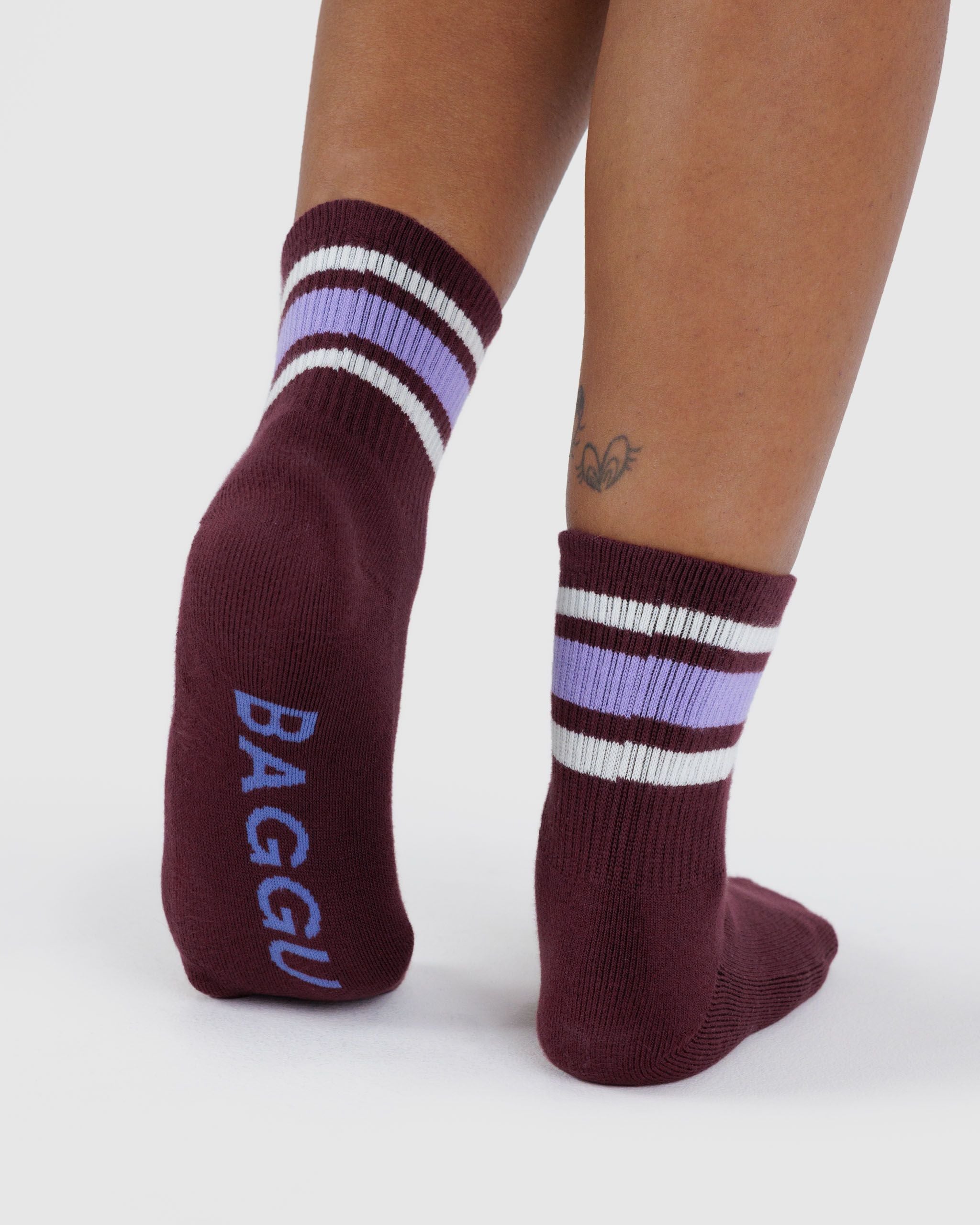 Ribbed Sock - Mahogany Stripe - Image 3