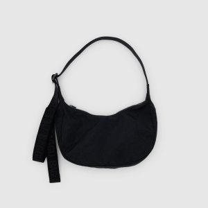Small Nylon Crescent Bag - Black