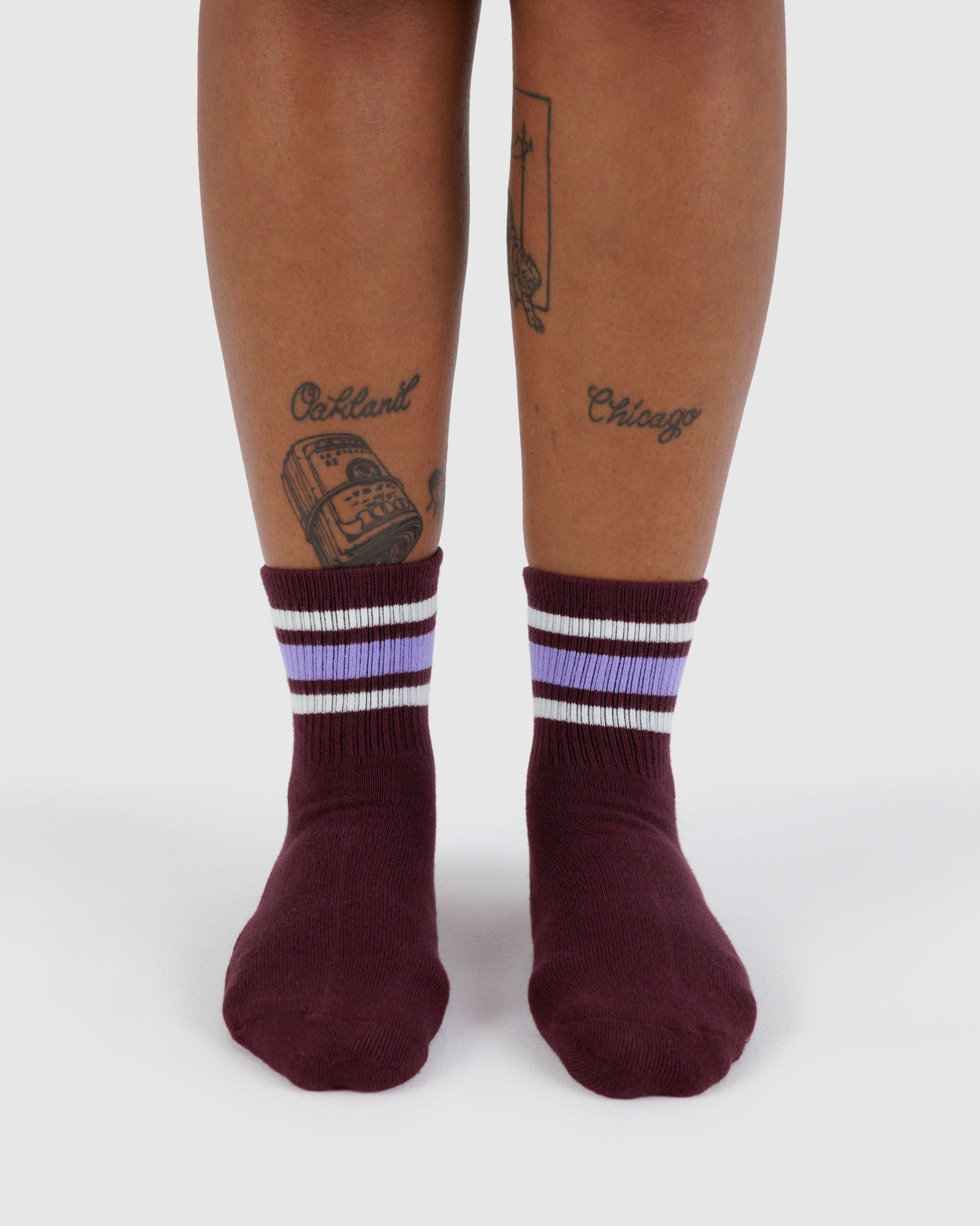Ribbed Sock - Mahogany Stripe - Image 2